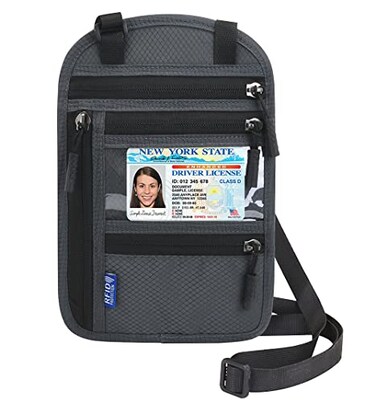 Arouselove Neck Wallet Lightweight RFID Blocking Waterproof Travel Pouch Passport Wallets for Women Men
