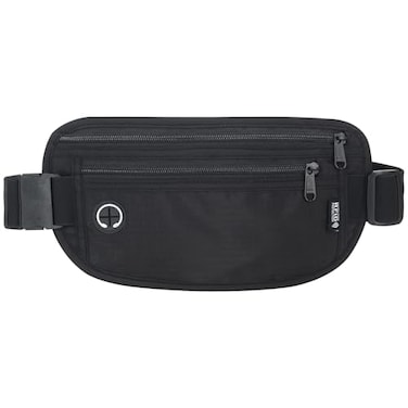 Arouselove Slim RFID Blocking Money Belt for Travel AntiTheft Hidden Passport Holder Waist Wallet with Secure Pouch for Cash Credit Cards Phone Safe Black