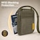 VENTURE 4TH RFID Blocking Travel Neck Wallet for Women Men Security Neck Pouch Passport Holder with Adjustable Strap WaterResistant Nylon Lining Green