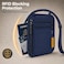 VENTURE 4TH RFID Blocking Travel Neck Wallet for Women Men Security Neck Pouch Passport Holder with Adjustable Strap WaterResistant Nylon Lining Navy