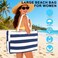 Fammart Beach Bags Waterproof Sandproof for Women Large Canvas Pool Bag with Leakproof Wet Pocket Zipper Cruise Essentials
