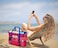 KABAQOO Mesh Beach Bag Extra Large Beach Bags with 9 Pockets Zipper Waterproof Lightweight Beach Tote for BeachPool Trip