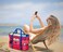 KABAQOO Mesh Beach Bag Extra Large Beach Bags with 9 Pockets Zipper Waterproof Lightweight Beach Tote for BeachPool Trip