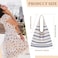 Sightor Crochet Tote Bag Mesh Beach Bag Knit Summer Hobo Bag Vacation Boho Tote Bag for Women Blue Line