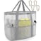 SRISE Mesh Beach Tote for Family Large Beach Bag for Toys Vacation Essentials White