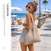 SUOSDEY Crochet Mesh Beach Tote Bag Knit Summer Vacation Aesthetic Boho Tote Bag for Women