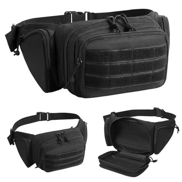 Chardime Tactical Fanny Pack Military Waist Pack for Men Black