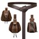 EpicCos 4 PCsMedieval O Ring Belt and Drawstring Pouch Set Retro Faux Leather Belt Bag Dice Bag Portable Coin Purse For LARP Brown A
