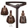 EpicCos 4 PCsMedieval O Ring Belt and Drawstring Pouch Set Retro Faux Leather Belt Bag Dice Bag Portable Coin Purse For LARP Brown A