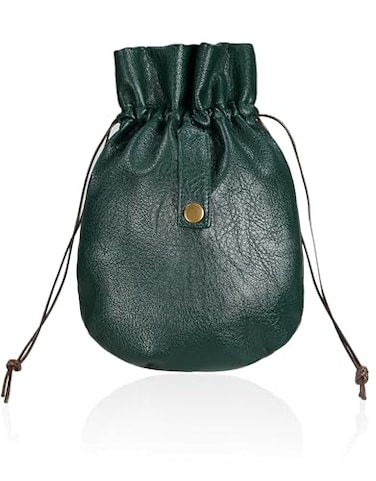 haikyuu Medieval Drawstring Pouch Waist Bag PU Leather Pack Pouch Coin Purse Storage Renaissance Dice Bag green Medium