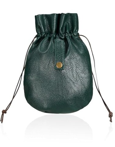 haikyuu Medieval Drawstring Pouch Waist Bag PU Leather Pack Pouch Coin Purse Storage Renaissance Dice Bag green Small