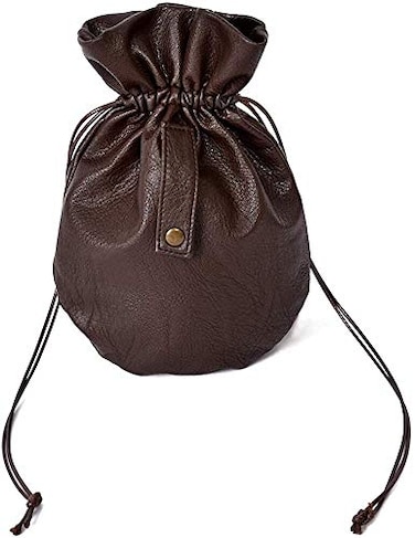 Coskidz Haikyuu Medieval PU Leather Pouch Leather Drawstring Pouch Coin Purse Storage Renaissance Dice Bag S Brown