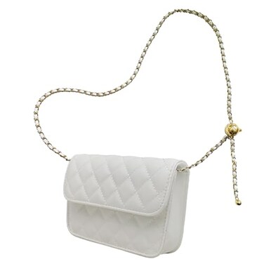 Innturt INNTURT Mini Belt Bag Synthetic Leather Quilted Crossbody Bag for Women Trendy Accessories Small White