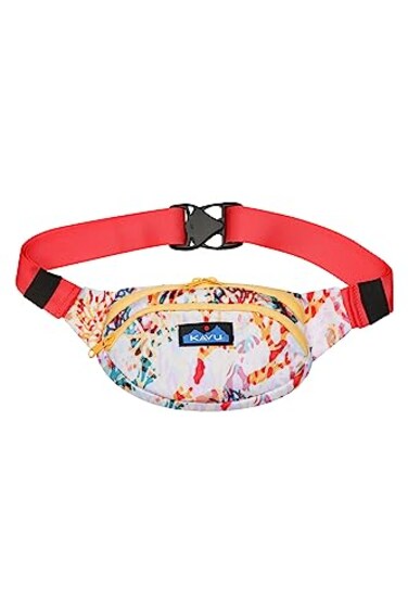 KAVU Spectator Belt Bag Polyester Hip Fanny Pack Floral Coral