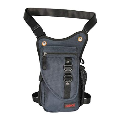 Larswon Thigh Pack Tactical Waist Bag for Motorcycle Waterproof Blue