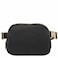 FashionPuzzle Lightweight Soft PU Pebbled Leather Sling Fanny Pack Belt Bag with Gold Metal Buckle Black