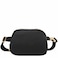 FashionPuzzle Lightweight Soft PU Pebbled Leather Sling Fanny Pack Belt Bag with Gold Metal Buckle Black