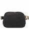 FashionPuzzle Lightweight Soft PU Pebbled Leather Sling Fanny Pack Belt Bag with Gold Metal Buckle Black