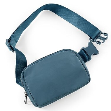 ODODOS Unisex Mini Belt Bag with Adjustable Strap Small Fanny Pack for Workout Running Traveling Hiking Blue