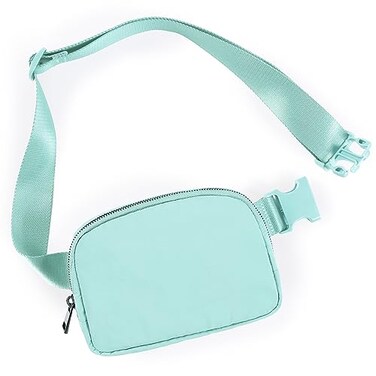 ODODOS Unisex Mini Belt Bag with Adjustable Strap Small Fanny Pack for Workout Running Traveling Hiking Icing Blue