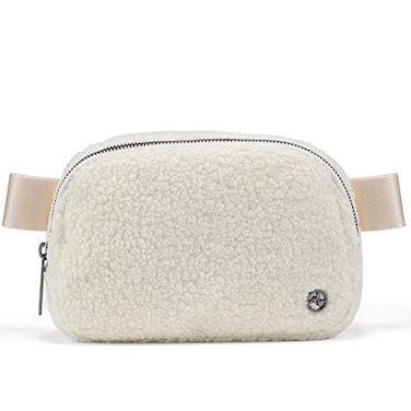 Pander Fanny pack Everywhere Fleece Belt Bag for Women and Men with Adjustable strap Belt 1L Floral White