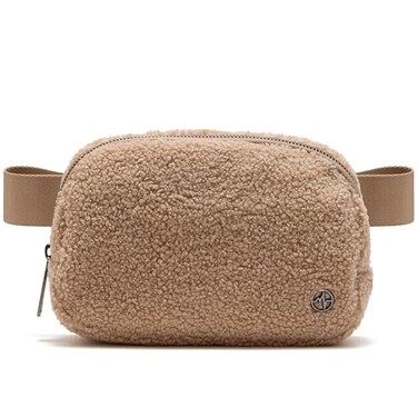 Pander Fanny pack Everywhere Fleece Belt Bag for Women and Men with Adjustable strap Belt 1L Tan