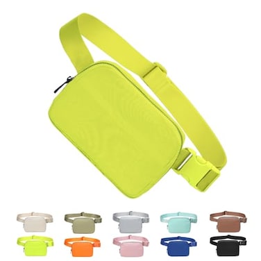 Tapp Collections Unisex Mini Crossbody Belt Bag with Adjustable Strap Small Waist Pouch for Workout Running Traveling Hiking Neon Green