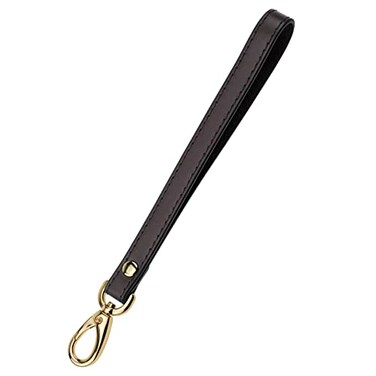 A ALLZEDREAM Allzedream Wristlet Strap Genuine Leather Replacement Clutch Purse Key Wrist Lanyard Dark Coffee
