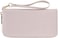 B BRENTANO Vegan Leather Slim SingleZipper Wallet with Pocket Wristlet and Tassel Accent Beige