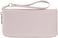 B BRENTANO Vegan Leather Slim SingleZipper Wallet with Pocket Wristlet and Tassel Accent Beige