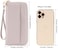 B BRENTANO Vegan Leather Slim SingleZipper Wallet with Pocket Wristlet and Tassel Accent Beige
