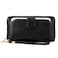 Heaye Women Wristlet Wallet with Cell Phone Holder Zip Around Wallet PU Black