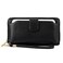 Heaye Women Wristlet Wallet with Cell Phone Holder Zip Around Wallet PU Black