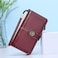 Lavemi Womens Large Capacity Genuine Leather RFID Blocking Wallets Wristlet Clutch Card HolderWine Red