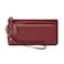 NGIL Genuine Leather Wristlet Zippered Wallet for Women Hand Clutch Wallet Real Leather Red
