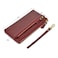 NGIL Genuine Leather Wristlet Zippered Wallet for Women Hand Clutch Wallet Real Leather Red