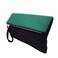 JNB Soft Faux Suede Color block Wristlet Emerald Large