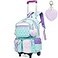 Meetbelify Backpack with Wheels for Girls Rolling Backpack Cute Carry on Backpack for Elementary Student
