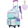 Meetbelify Backpack with Wheels for Girls Rolling Backpack Cute Carry on Backpack for Elementary Student