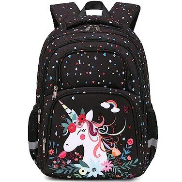 abshoo Cute Unicorn School Backpack For Girls Elementary Kindergarten Kids School Bag Unicorn Black