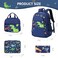 ACESAK Boys Backpack Dinosaur Bento Box with Insulated Lunch Bag Pencil Case Utensils Set for Kids 6 Leakproof Compartments Removable Tray Lunches or Snack Container