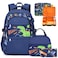 ACESAK Boys Backpack Dinosaur Bento Box with Insulated Lunch Bag Pencil Case Utensils Set for Kids 6 Leakproof Compartments Removable Tray Lunches or Snack Container