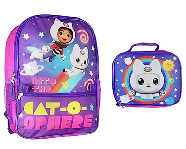 AI ACCESSORY INNOVATIONS Gabbys DollHouse 2 Piece School Travel Backpack Set For Girls With Detachable Insulated Lunch Box 16