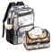 BORMELUN Organized with Our Clear Backpack and Lunch Bag Sets for Kidsclear backpack and double lunch bag setblack