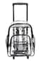 K-Cliffs KCliffs Rolling Clear Backpack Heavy Duty Bookbag Quality See Through Workbag Travel Daypack Transparent School Book Bags wWheels Black