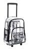 K-Cliffs KCliffs Rolling Clear Backpack Heavy Duty Bookbag Quality See Through Workbag Travel Daypack Transparent School Book Bags wWheels Black