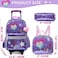Meetbelify Rolling Backpack for Girls School Backpack with Wheels Kids Sequin Roller Luggage for Elementary Kindergarten Students with Lunch Box Pencil Case for Girls 512 Years Old