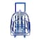 NiceAndGreat Rolling Clear Backpack Heavy Duty Bookbag Quality See Through Workbag Travel Daypack Transparent School Book Bags with Wheels Royal Blue