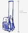NiceAndGreat Rolling Clear Backpack Heavy Duty Bookbag Quality See Through Workbag Travel Daypack Transparent School Book Bags with Wheels Royal Blue
