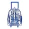 NiceAndGreat Rolling Clear Backpack Heavy Duty Bookbag Quality See Through Workbag Travel Daypack Transparent School Book Bags with Wheels Royal Blue